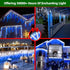 504 112 50ft 12 Dimmable, LED Christmas Lights with Drops, Modes Blue and White Fairy String Lights with Timer