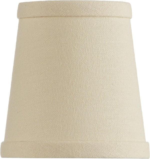 Upgradelights Beige Linen 4 Inch Mini Clip On Chandelier Lamp Shade 2.5x4x4