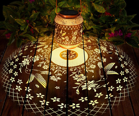 Hummingbird Hummingbird Solar Lanterns Outdoor Waterproof, Birthday Gifts for Women Mom Grandma, Metal Hanging Solar