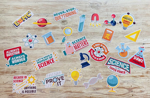 Laminated Science Classroom Bulletin Board Decorations, 25 pcs Printed Both Sides