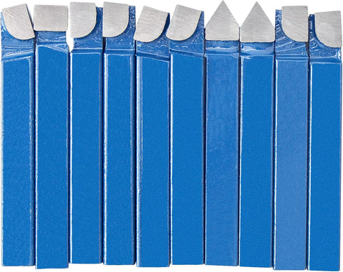 1/4" Metal Lathe Tooling: 10PCS Carbide Tip Tipped Cutter Tool, C6 Bit Cutting Set for Metal Lathe Turning
