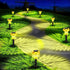 4 Pack, Easter Solar Pathway Lights Outdoor Decorative Yellow LED Mushroom Solar Lights Outdoor Waterproof Solar