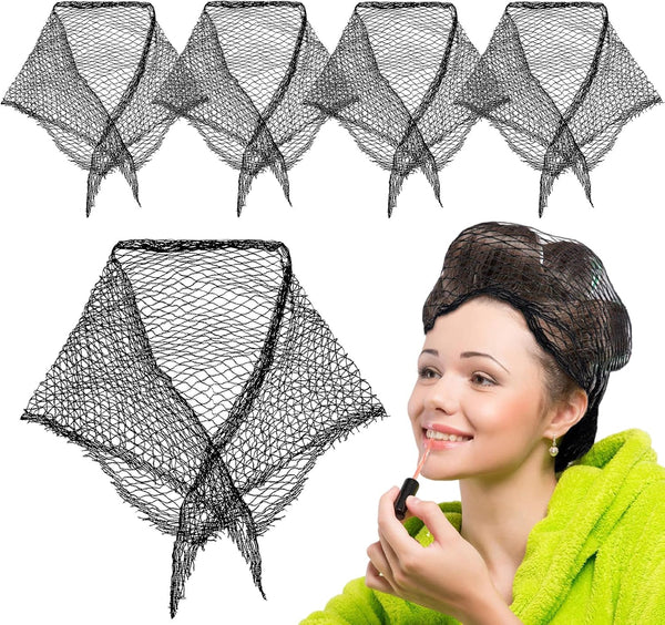 hongliang 4 Pcs Black Triangle Hair Net,35x35x57 Inches Hair Net for Rollers &