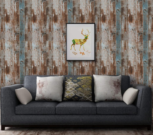 Dimoon 197''x17.7'' Thicken Wood Peel and Stick Wallpaper Waterproof Wood Contact Paper Wood Wall Paper Removable Self Adhesive Faux Rustic Wood Grain Texture Vintage Panel Wall Covering Vinyl Roll by Dimoon