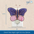 4 Bulb Gift Essentials Pink and Purple Butterfly Plug in Night Light - Stained Glass Nightlight with On/Off Rocker