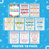 Sproutbrite Parts of Speech Bulletin Board Border Set - Educational Grammar Cutouts for Classroom