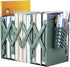 Metal Iron Adjustable Book Ends, Heavy Duty Book Holder, Nonskid Desktop Book Organizer for Binder Holder (Green)