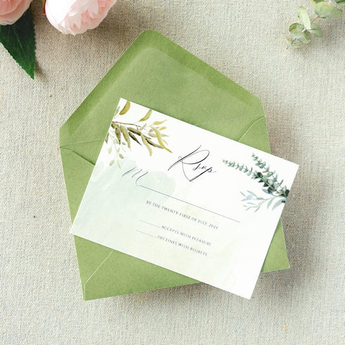 PONATIA 50 Pack A1 Envelopes, 3 5/8 x 5 1/8 Inches Sage Green for Weddings, RSVP Cards, Thank You Notes