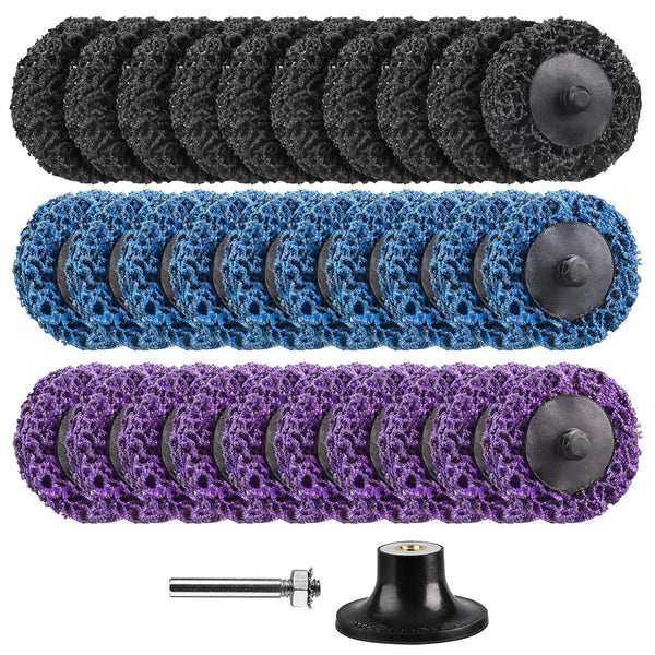 31PCS 2" Quick Change Easy Strip Discs for Drills, Strip Wheel with 1/4" Grinding Discs for Rust Paint Removal