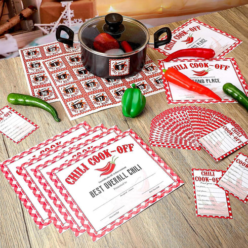 96 Commendation, Tenceur Pcs Chili Cook Off Supplies Include Certificate of Voting Cards and Self Adhesive Number