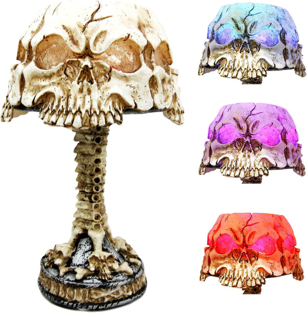 Day of The Dead Ossuary Triad Skull Faces Mini LED Color Changing