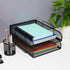 Mind Reader Stackable Paper Tray, 4 Pcs Desktop Organizer, Metal Mesh File Storage, 10.5" L x 13.5" W x 11.25" H, Black