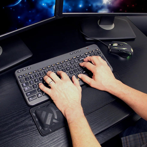 ENHANCE Compact Bluetooth Keyboard Wrist Rest Pad with Soft Memory Foam Support, Anti-Fray Stitching