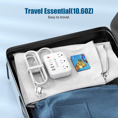 European Travel Plug Adapter with 4FT Extension Cord, US to European International Plug Adapter for Travel