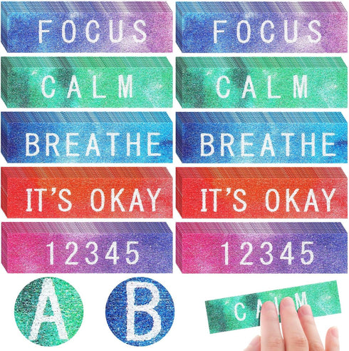 Crtiin 160 Pcs Anxiety Sensory Stickers, Inspirational Quotes, Textured Strips for Mental Health