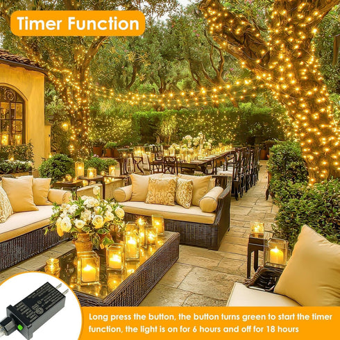 99Ft 300 8 Extra Long LED Fairy Lights Plug in, Waterproof String Lights Outdoor & Indoor Modes with Timer, Twinkle