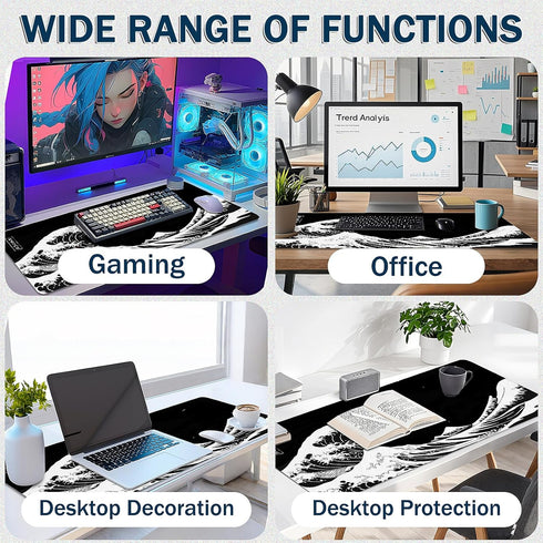 Yuhijoy (35.4" 15.7") 35.4L 15.7W inches) Mouse Pad Gaming - Desk Mat for Keyboard and Mouse - Large Mouse Pad