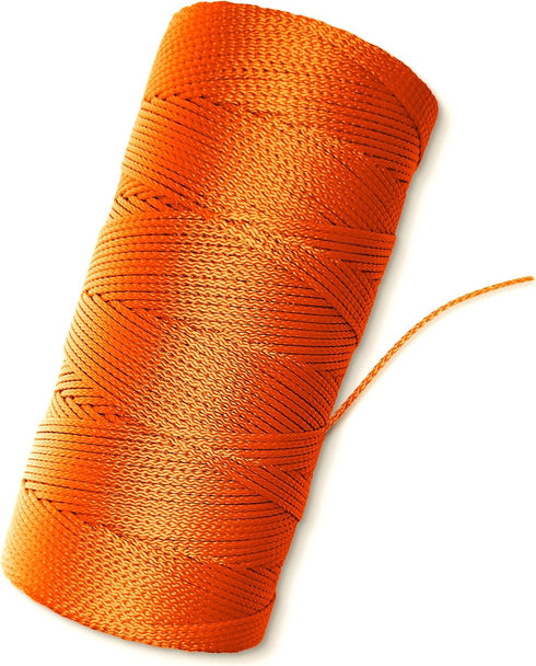 Orange Mason Line String Line, #18 Braided Nylon String, 1,000 Ft Length for Gardening or Masonry Tools