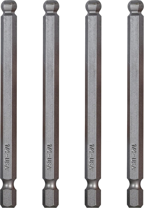 Mayhew Tools 19522-4 USA SAE Ball Hex Power Bit, 1/4 x 3.5", 4-Pack by Mayhew Tools