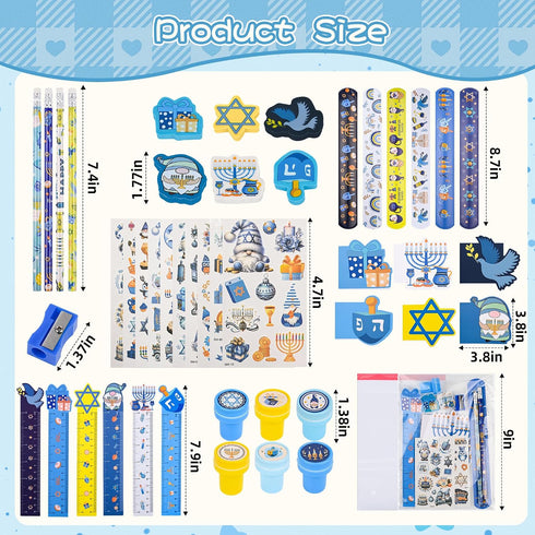 Ulema 216Pcs Hanukkah Pencils Party Favors Supplies Hanukkah Gift wood Pencils Bulk Chanukah Themed Goodie Bag Stuffers