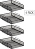 Mind Reader Stackable Paper Tray, 4 Pcs Desktop Organizer, Metal Mesh File Storage, 10.5" L x 13.5" W x 11.25" H, Black