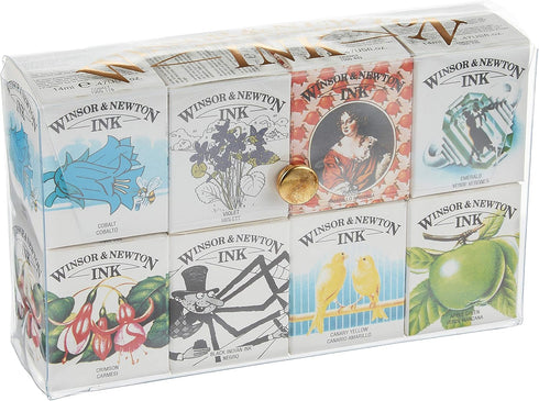 Winsor & Newton Drawing Ink Set, 8 Colors, 14ml