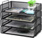 EASEPRES 4 Tier Stackable Desktop Document Letter Tray Organizer, The Mesh Collection, Black