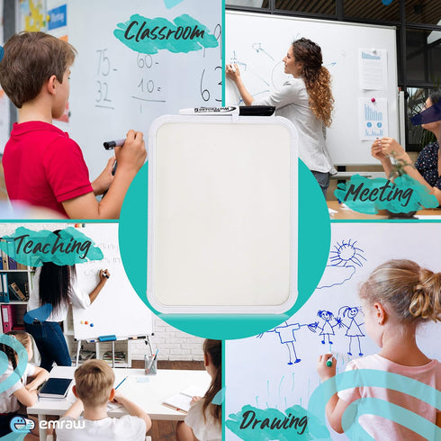 Emraw 8.5" X 11" Dry Erase Board with Marker, Sturdy Frame, Mount Horizontally or Vertically, Pack of 2 for Home or