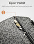 5"9" Server Book for Waitress Book with Zipper Pocket and Magnetic Closure, Grey Leopard Cute Server Wallet with Money