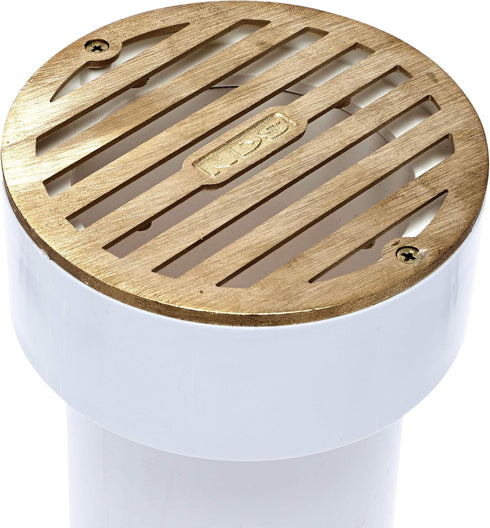 NDS 910B Round Grate Drain Cover, 4 In. with PVC Collar, Connects to 3 Inch Drain Pipe & 4 Inch Fittings