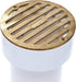 NDS 910B Round Grate Drain Cover, 4 In. with PVC Collar, Connects to 3 Inch Drain Pipe & 4 Inch Fittings