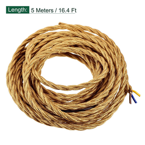 16.4Ft 18/3 MECCANIXITY Twisted Cloth Covered Wire, Cloth Covered Electrical Wire Vintage Industrial Electronic Wire