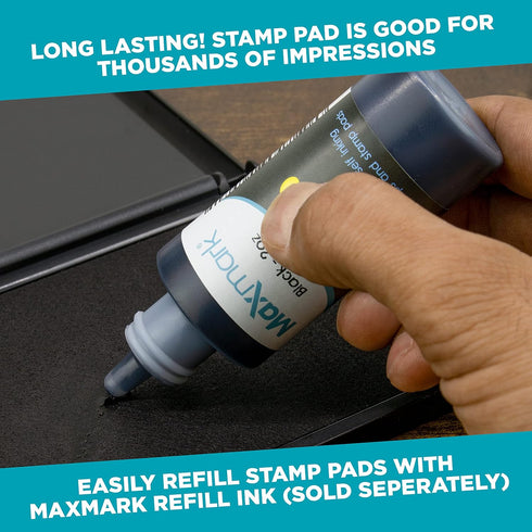 MaxMark Large Premium Purple Ink Stamp Pad, 3.5" x 6.25" - Quality Felt Pad