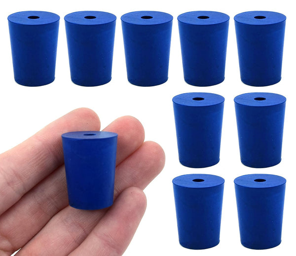 EISCO 10PK Neoprene Stoppers, 1 Hole, ASTM, Size #2-16mm Bottom, 20mm Top, 25mm Length