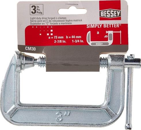 Drop Forged C-Clamp, 3 In, Black - BESSEY CM30