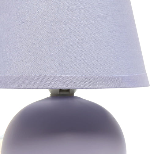 LT1196-PRP-2PK 8.66" 2-Pack Set Simple Designs Chic Little Globe Ceramic Table Lamp with Matching Tapered Shade