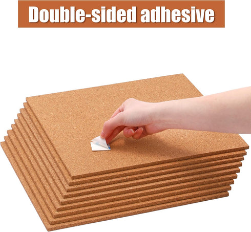 SUNGIFT Cork Board 12"x12" - 12 Pack Bulletin Boards, 1/4" Thick Square Decorative Cork Tiles with 100 PCS Push Pins