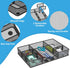 Desk Drawer Organizer Tray, Metal Mesh with 6 Adjustable Compartments, 12 x 8.26 x 1.96 inch, Black, 1 Pack