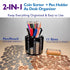 Coin Sorter Pen Holder Change Counter Pencil Holder as Desk Organizer, Coin Counter Machine Change holder Store 540pcs, Coin Organizer Coin Wrappers Coin Bank, Easy to Use & Accurate as a Gift by CO5IN1