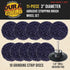 11-Piece 3" Set 10 1/4" Dura-Gold Diameter Abrasive Stripping Brush Wheel - Quick Change Discs with Roll Lock