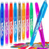 RIANCY Erasable Pens, 8 Colors Multicolored Gel Ink Rolling Ball Extra Fine Point Smooth Writing Pens with Eraser