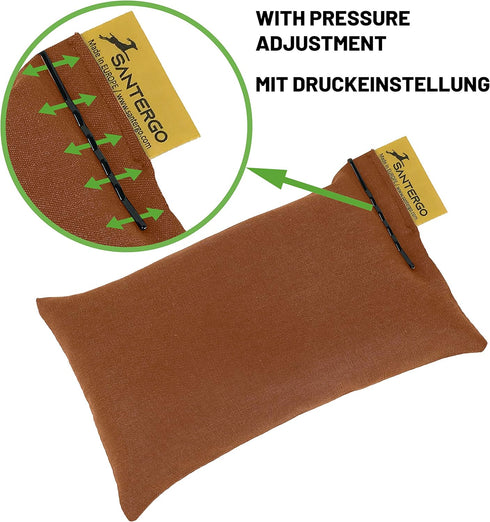 Mouse Pad Wrist Rest, Ergonomic Palm Support Made of Organic Millet Chaff, Cognac Color Cushion Support