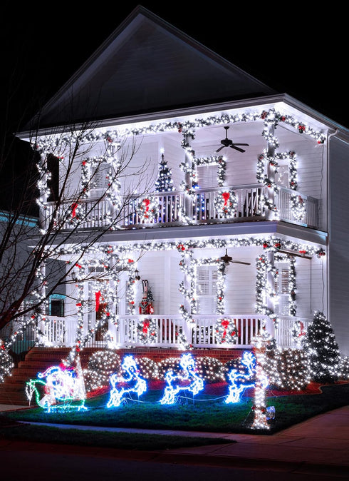 Solar String Lights Outdoor 2 Pack, 80 FT 200 LED Solar Powered with 8 Lighting Modes for Outside