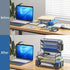 Simple Trending 7 Tier Desk File Organizer, Letter Tray Paper Organizer with Pen Holder and Metal Hanging Basket (Black)