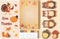 Fall Give Thanks Sticky Notes Set, 550 Sheets Thanksgiving Self-Stick Notes, Cute Woodland Animal Memo Pads for Students