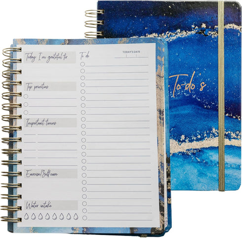 Paper 'n Such Undated Daily Planner, Spiral To Do List Notebook for Daily Tasks and Agendas (6.5x8.5), School or Office