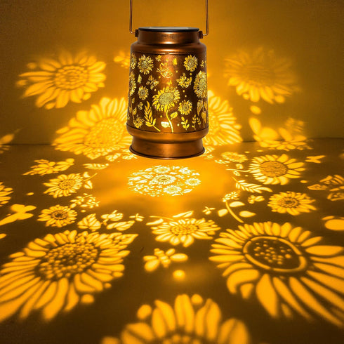 1PCS ANYTALK Sunflower Solar Lantern Lights, Outdoor Lanterns Garden Decor, Hanging Solar Lantern for Backyard Porch