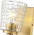 ML 22101-VB 1 Lighting | Saben Collection | | Indoor Light Wall Sconce in Vintage Brass with Clear Woven Lattice Glass