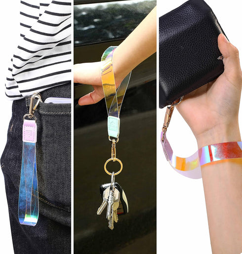 Cute Wrist Lanyard for Keys - Women’s Wristlet Strap for USB, Small Wallet & Phone, Aesthetic Mini Key Chain Holder