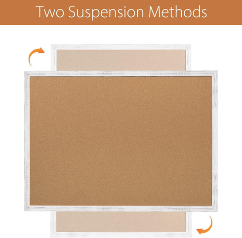 Board2by Cork Board Bulletin Board 24 x 36, White Wood Framed, Large Wall Mounted Notice Pin Board